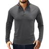 Men S Long Sleeve Polo Shirt Solid Color Casual Fit