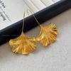 2025 Unique Design High-End European & American Ginkgo Leaf Dangle Earrings for Women