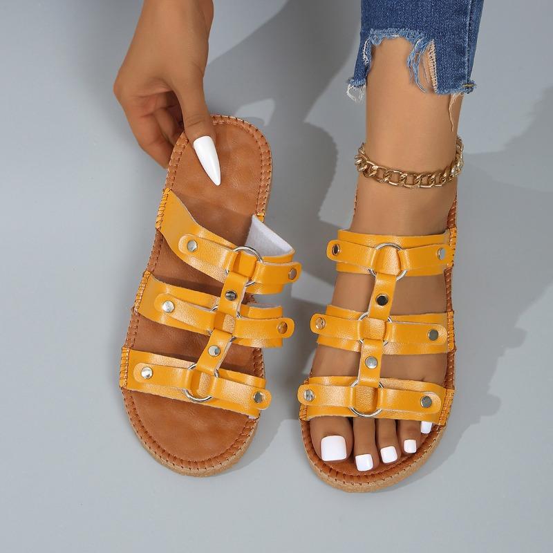 

Крутые тапочки женские летние новые ретро ветер пляжные приморские модные мягкая подошва плоская подошва тапочки 43 оранжевый