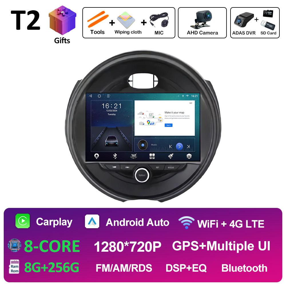 For BMW Mini Cooper Car Multimedia Audio Video Player Android OS Wireless Carplay DSP Stereo QLED IPS Screen Bluetooth Head Unit