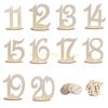 10 Pieces Wooden Table Numbers Table Numbers 11-20 Wooden Numbers with Holder Base Standing Wooden Wedding Decorations Top Sale