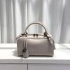 Bowling Bag Women's Lambskin Portable Oblique Span Bag Stylish and Simple Lock Design High Quality Commuter Bag