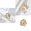 Trendy Pearl Studded Floral Scarf Ring Elegant Alloy Jewelry For Ladies