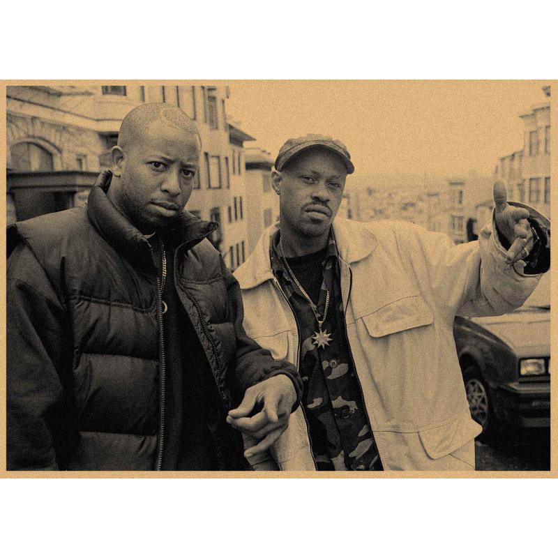 

Free Shipping Retro Hip Hop Group Kraft Paper Poster for Wall Decor Yellow Kraft Paper (No Glue) 30X42 cm