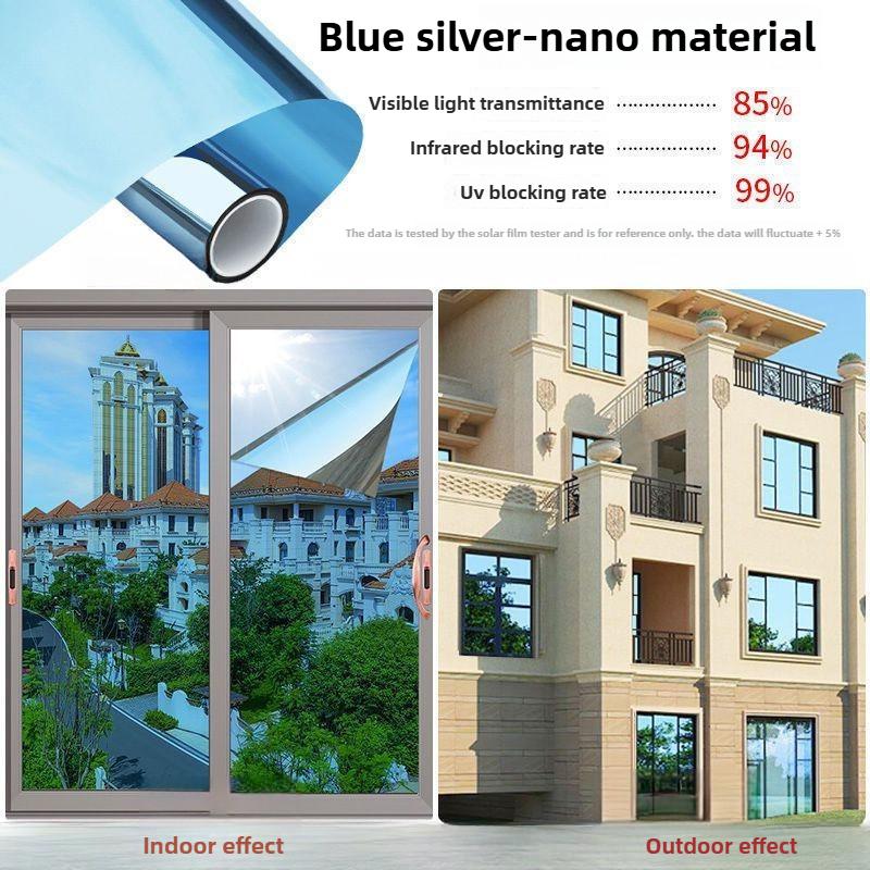 Värmeisoleringsfilm Glas Solskyddsfilm Självhäftande Anti-tittande Enkla klagomål Perspektivfilm