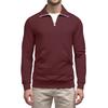 Men's Casual Long-Sleeved Collared Quarter-Zip Sweatshirt