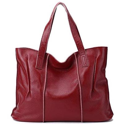 Genuine Leather Cowhide Tote Bag for Women and 7988640 [LTG] Men, Handbag, (Red)