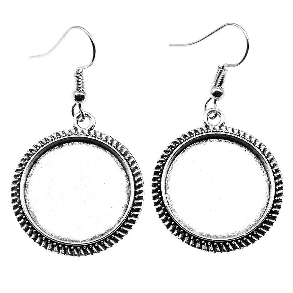 Round Cabochon Base Dangle Earrings DIY Jewelry Findings For Handmade Gifts