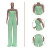 European & American Women's Solid Color Wide-Leg Suspender Jumpsuit