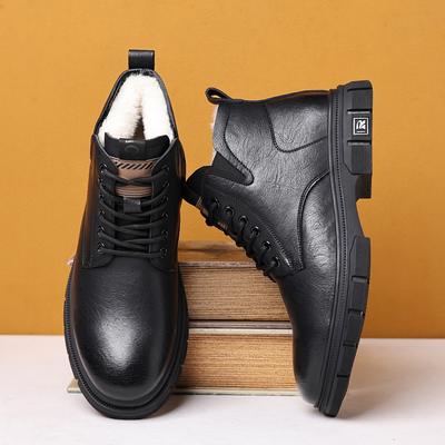 Herbst und Winter neue Herren Samt Thermo Baumwollschuhe Martin Stiefel Herren dicksohlige Workwear Freizeitschuhe Schneestiefel