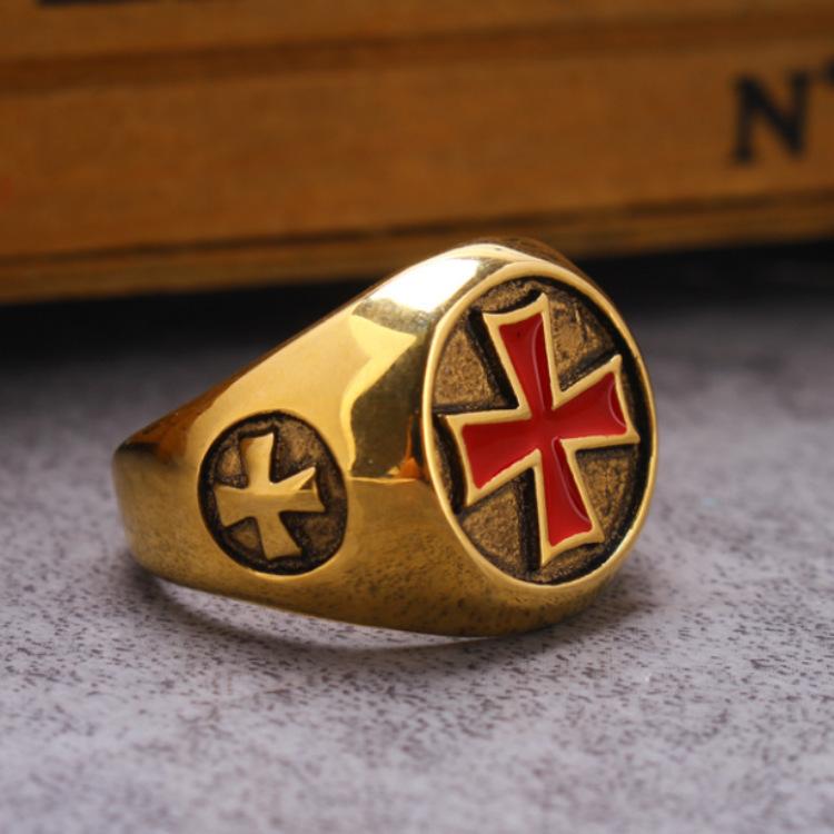 Vintage Gold Cross Ring Classic Ring Mens and Womens Jewelry
