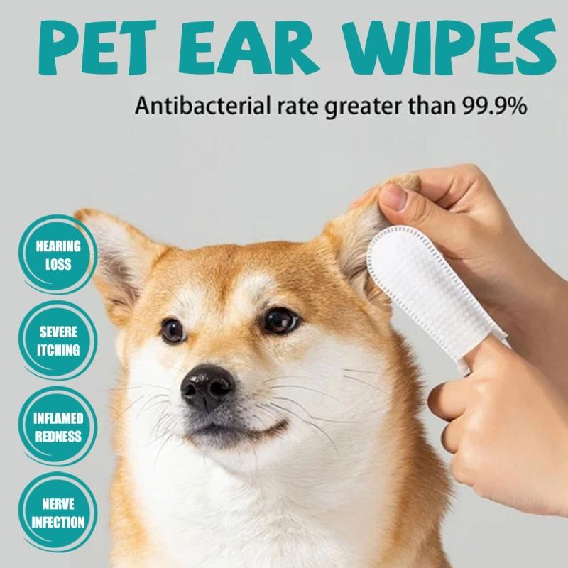 Dog Ear Cleaner Wipes Sufficient Eyes Tear Stain Remover for Puppy Kitten Mild&Non-irritating 50PCS