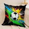 New Football Print Art Cushion Cover Silky Short Plush Invisible Zipper Dustproof Sofa Pillow Case For Home Decor