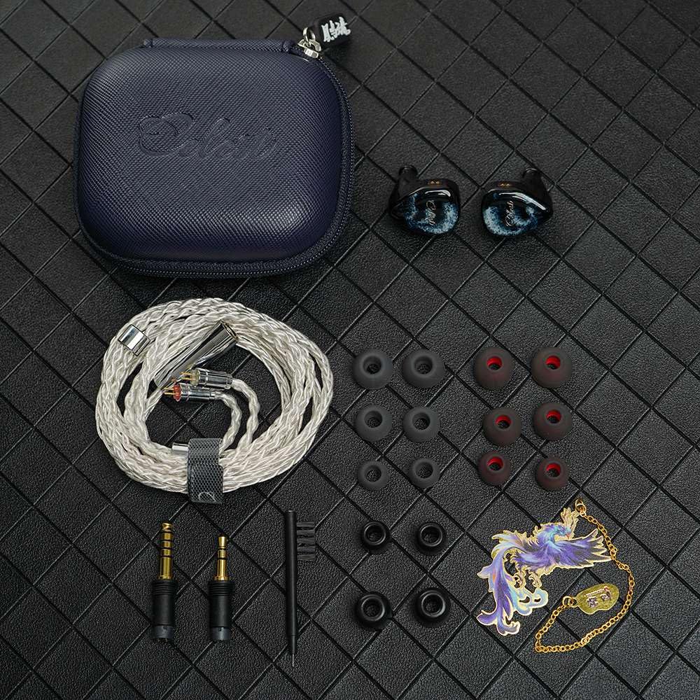 HiFiGo Kinera Celest Relentless In-Ear Monitors, 1DD+6BA Hybrid Earphones, IEM with 5N Copper Silver-Plated Cable and 3.5mm+4.4mm Interchangeable