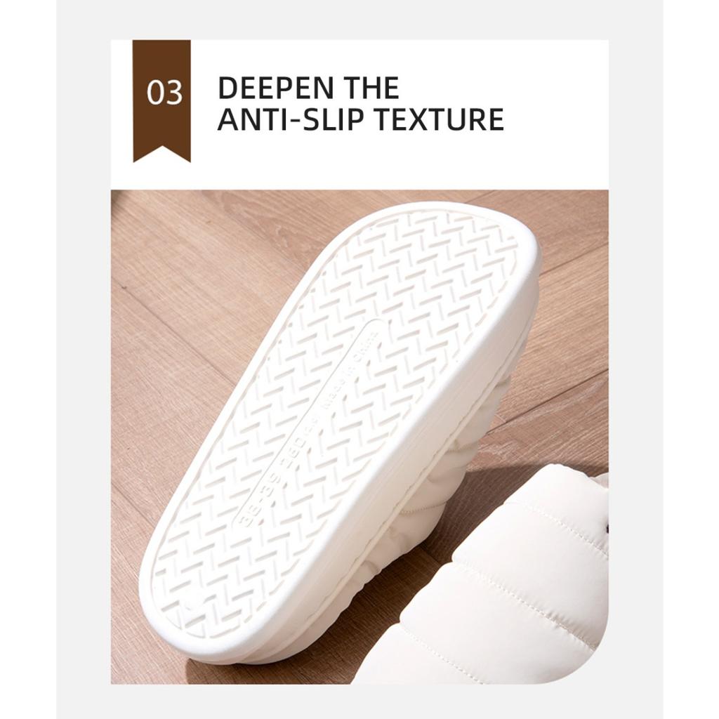 Waterproof Cotton Slippers for Men, Winter Warmth, Indoor Home, Thick Bottom, Plush Warmth, Anti Slip Cotton Slippers for Women