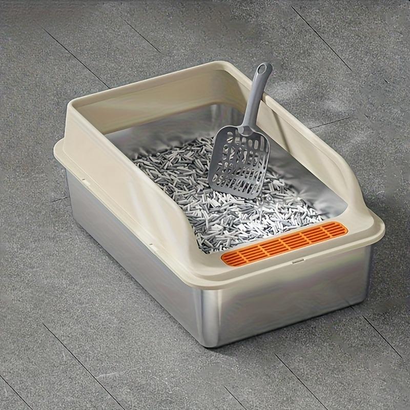 Extra Large Stainless Steel Cat Litter Box - Leak-Proof & Non-Stick Interior with Lid,Easy Clean Rectangular Pan for Indoor Cats
