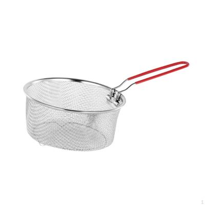 Deep Fry Basket In Stainless Steel for Kitchen Use, Wire Fryer Strainer