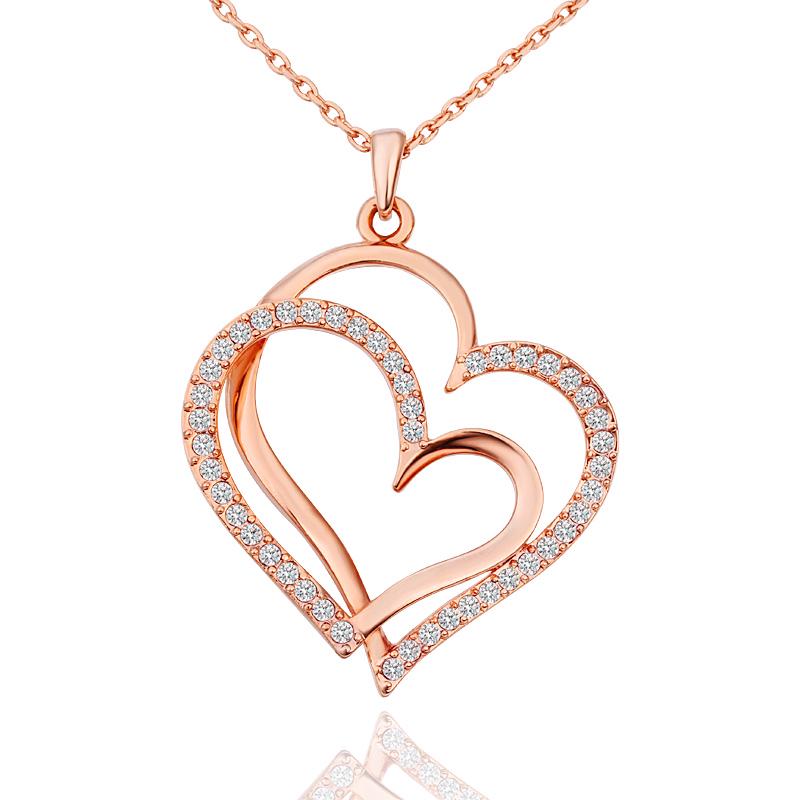 Buy Women Fashion Double Hearts Pendant 
