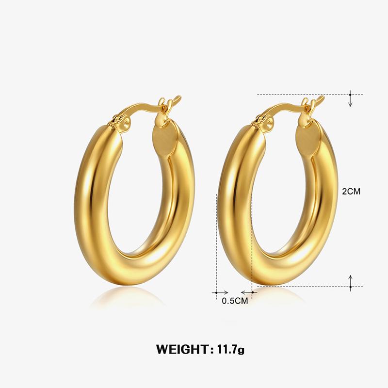 Classic Stainless Steel Circle Earrings for Women Fashion Gold Silver Color Chunky Hoop Earrings Female Jewelry