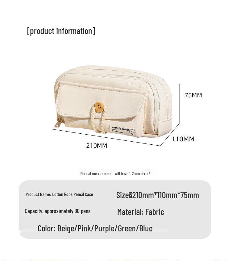 Bala Large Capacity Double-Layer Pencil Case - Durable and Dirt-Resistant for Primary School Students