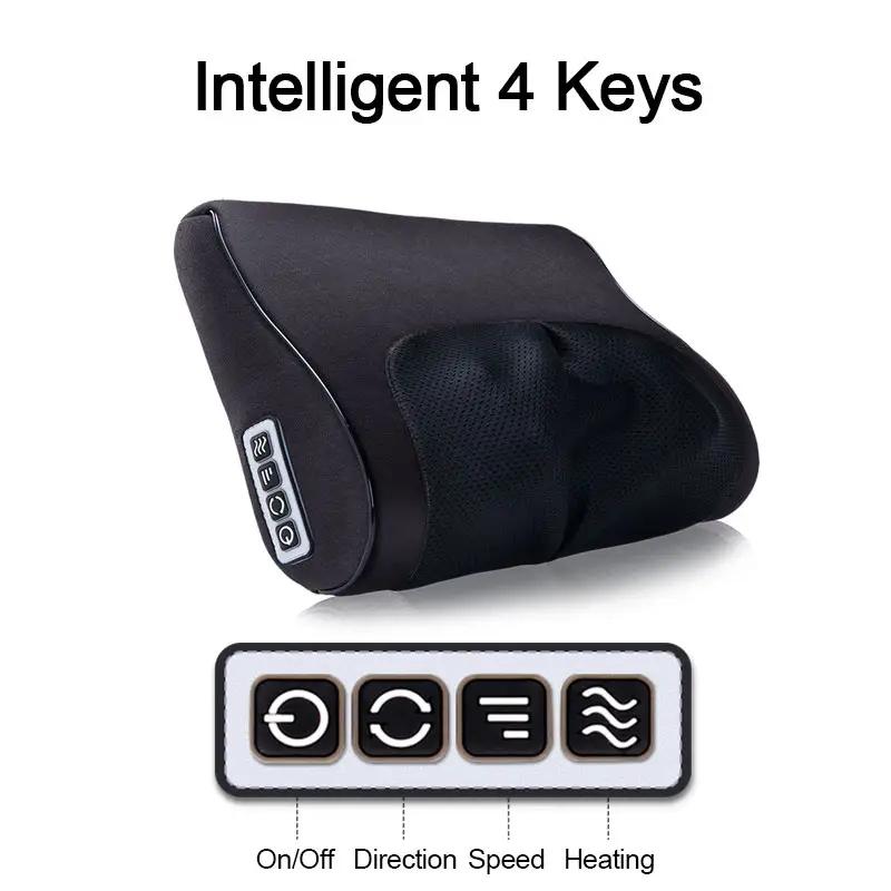 Shiatsu Back and Neck Massager with Heat, 3D Deep Tissue Kneading,Electric Massage Pillow for Chair Car on Shoulders,Legs,Foot