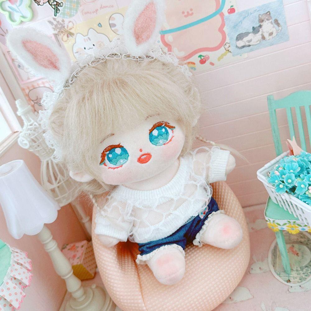 Doll Jeans Pants 20cm Doll Sweater PU Leather Skirt Plush Doll's Clothes Doll Outfit Accessories