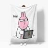 Cute Pink rabbit Series Blanket Cartoon Print Warm Flannel Soft Comfortable Home Travel  Bed Blanket Birthday Couple kids Gift