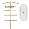 Jewelry Display Organizers Metal Wood Bathroom Storage Rack For Earrings Necklaces Bracelets Space Efficient