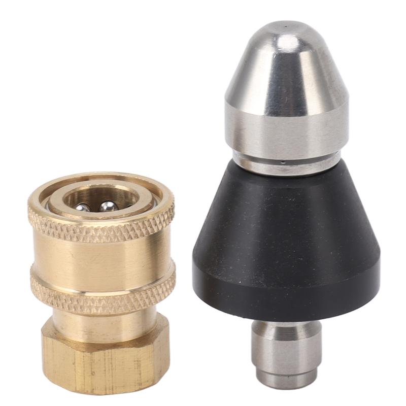 Pressure Sewer Jetter Nozzle G1/4 Sewer Pipe Cleaning Nozzle Stainless Steel Durable G3/8 Female Thread Pipe Washing Nozzle