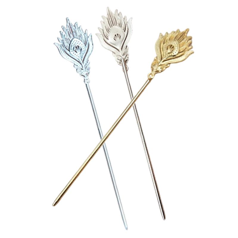 10 Pieces Alloy Phoenix Feather Welding 163*3.3Mm Iron Hair Stick Diy Jewelry Accessories