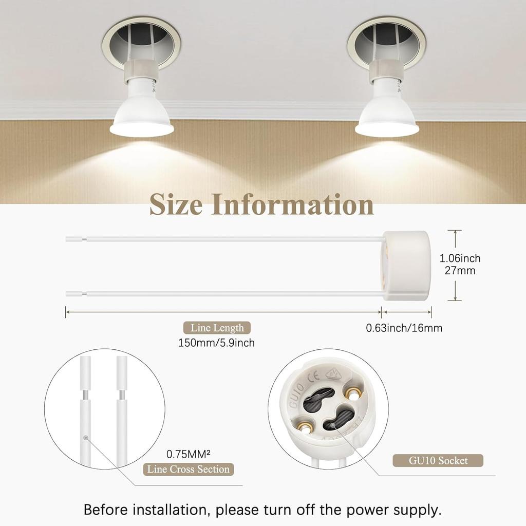 1/5PCS GU10 Ceramic Lamp Base Wire Connector MR16 MR11 Halogen Incandescent LED Bulb Holder Ceramic Base Socket Lighting Fixture