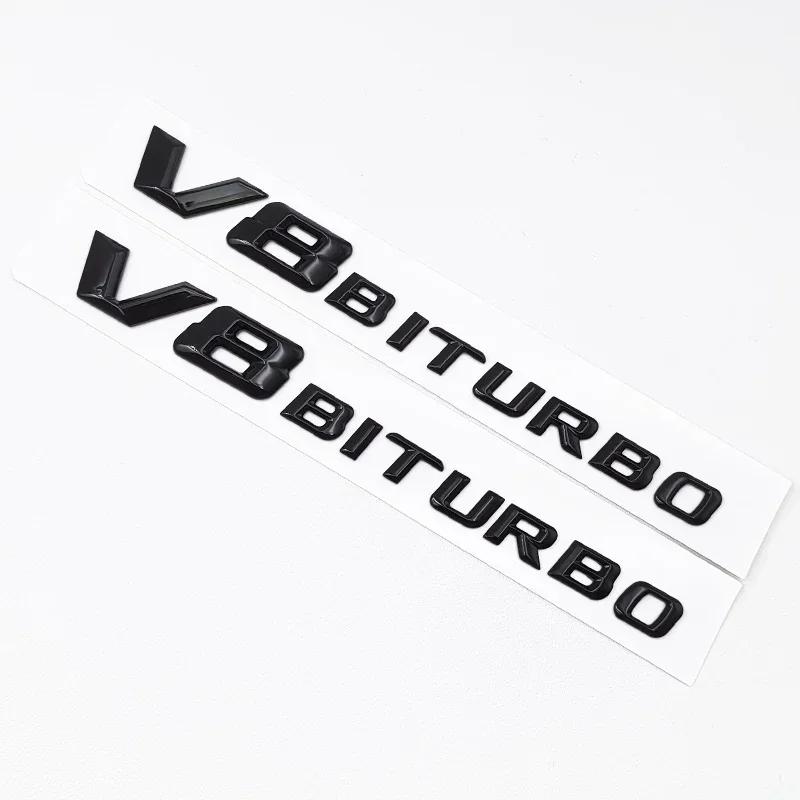 IXEA6 3D Black C63S Logo Letters V8 BITURBO Badge Car Rear Star Sticker Trunk AMG Emblem For Mercedes Benz AMG W205 C205 Accessories