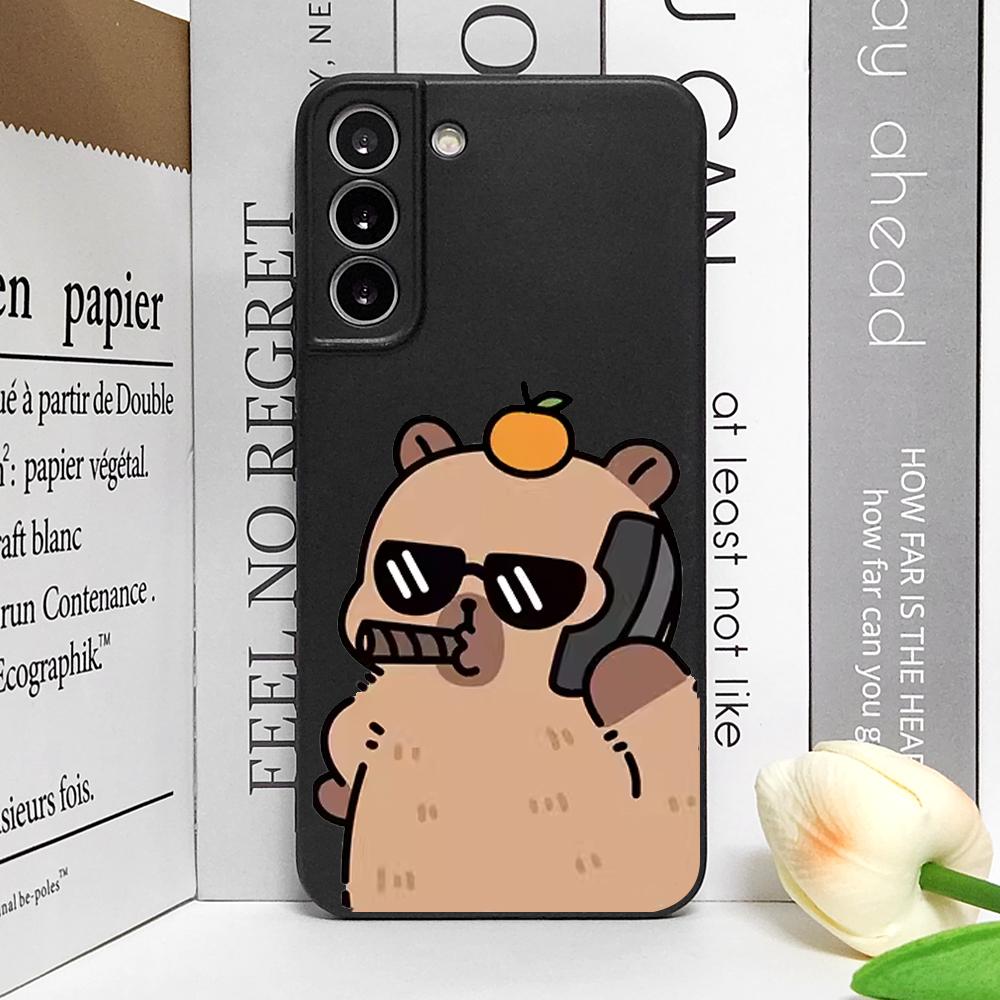 Custodia per Telefono Capibara Carino per Samsung Galaxy S22 S23 S24 S25 edge Ultra S20 Plus S21 FE 5G Cover Morbida Coppia di Animali Divertente Fundas