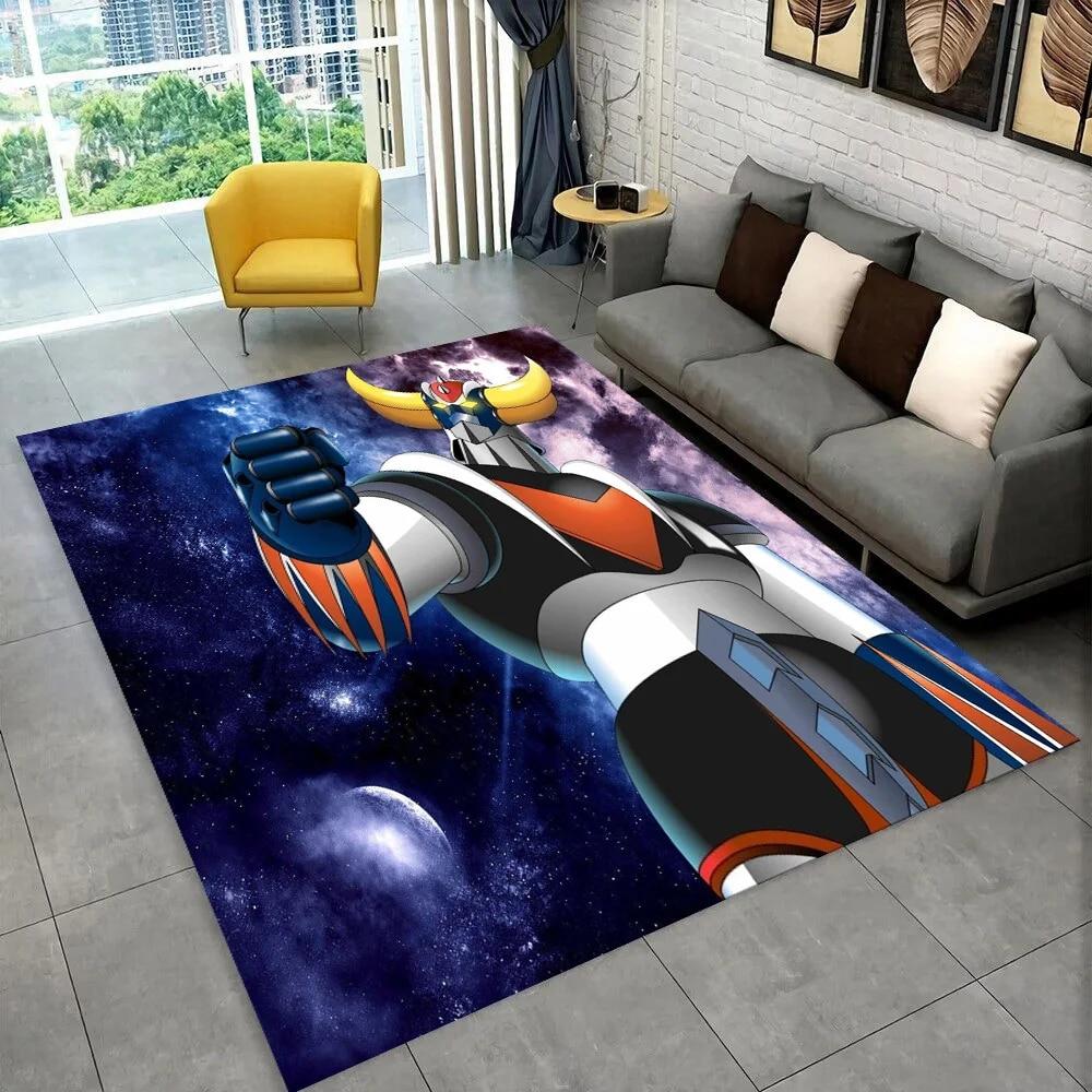 UFO Robot Grendizer Anime Cartoon Area Rug,Carpet for Home Living Room Bedroom Sofa Doormat Decor,kid Play Non-slip Floor Mat 3D