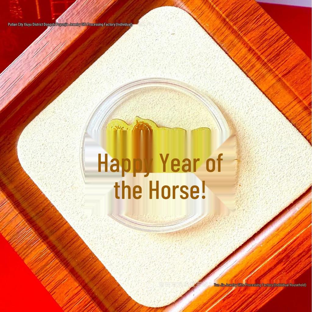 Pure Gold 999 Horse Year Phone Sticker for Wealth and Health - Popular Douyin Live Seller