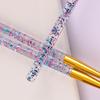 3-Piece Blue-Purple Quicksand Nail Art Drawing Pen Set with Aluminum Tubes