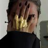 Exaggerated Irregular Metal Pleated Rings For Women Vintage Minimalist Personality Rings Jewelry Gifts