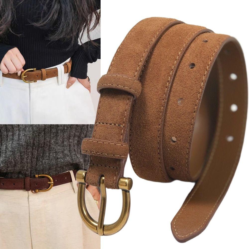 Luxus Design Damen Taillengürtel Dornschließe Breiter Bund Wildleder Gürtel Mantel Rock Dekoration