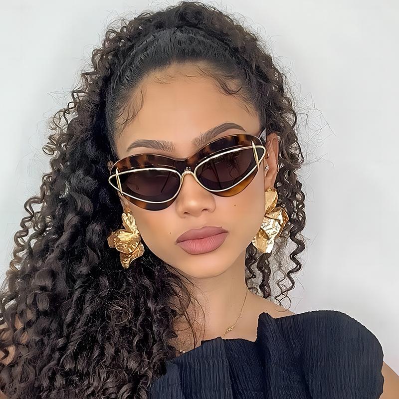 Attractive Glasses Women's Cat-Eye Personalized Sunglasses Brand Cross-Border ' High-End Style Sun Protection Sun Glasses Trendy Sunglasses Cm