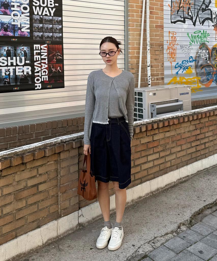 JUCYJUDY Two-In-One Lace Knit Cardigan Jzkt32Hb