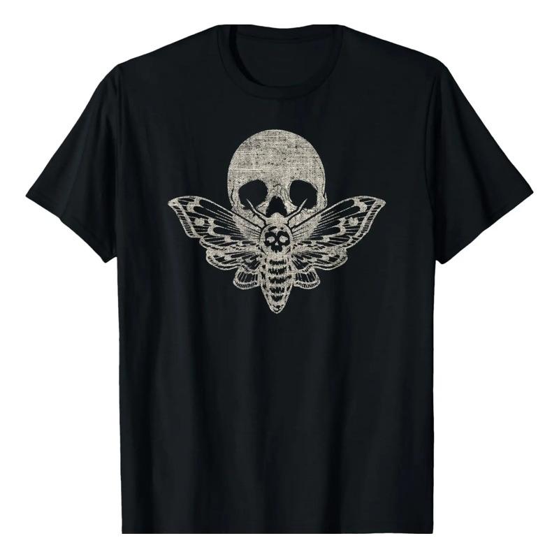 Camiseta De Halloween Con Dise?o De Calavera Desgastada Con S