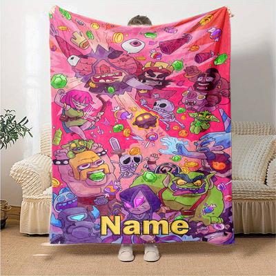 Custom Name Clash Royale Theme Printed Blanket - Perfect for Couch, Bed, Travel & Outdoor Use | Machine Washable, Cozy & Durable.