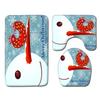 Christmas Shower Curtain Floor Mat Combination Four-Piece Set Bathroom Toilet Carpet Shower Room Mat Foot Mat