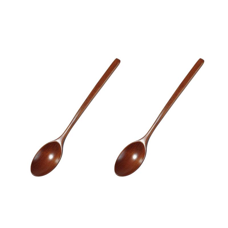 2pcs Wooden Spoon Healthy Tableware Kitchen Cooking Wooden Cooking Spoons Utensil Tools Soup Teaspoon Catering