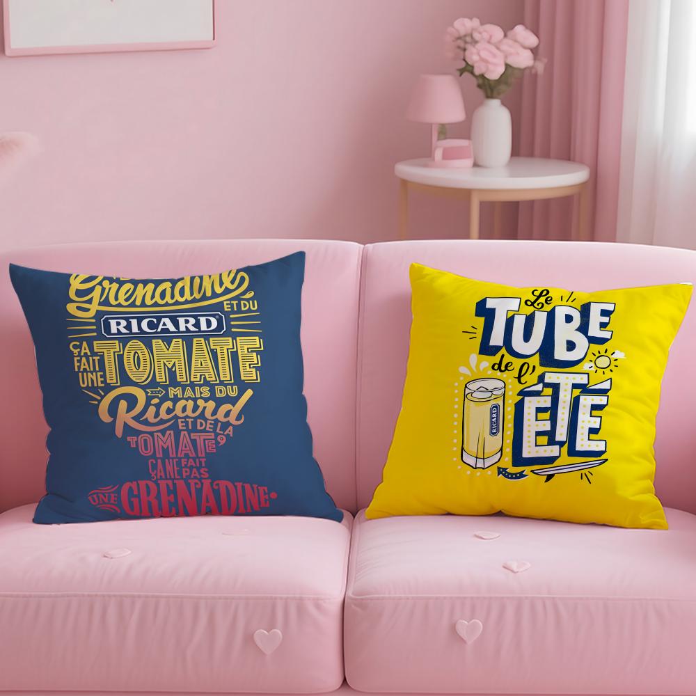 Klassische Getränkemarke Ricard Kissenbezug Weich & Leicht zu Waschen – Vielseitig für Sofa, Bett, Reisen und Büro
