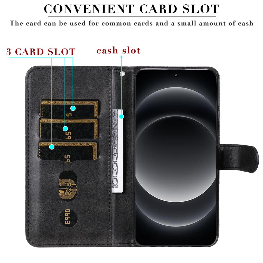 Pro pouzdro Xiaomi 14 Ultra Textura telete Peněženka na zip PU kůže Ochranný kryt na telefon