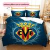 Villarreal Club de Fútbol Pattern Bedding Quilt Set  Home Decoration  Gift (1 * duvet cover + 2 * pillowcase  without core)