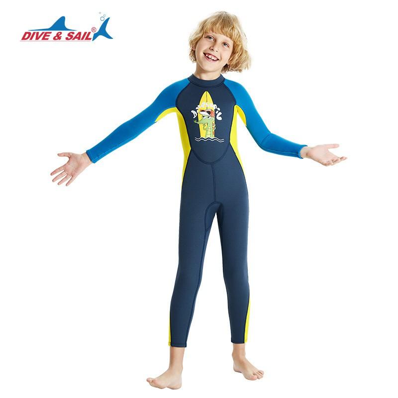 Kids 2.5mm Neoprene Wetsuit Diving Snorkeling Surfing Winter Swimming Warm Full Body Suit Boys
