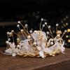 Fashion Gold Wedding Butterfly Headband Bohemian Headpiece Crystal Pearl Hair Vine Flower Halo Bridal Hair Accessories