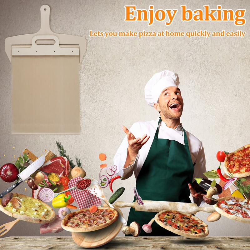 Lopătă glisantă pentru coajă pentru pizza, mâner detașabil din lemn, spatulă pentru pizza, mâner din lemn antiaderent, tavă de transfer, instrument de coacere, gadgeturi de bucătărie